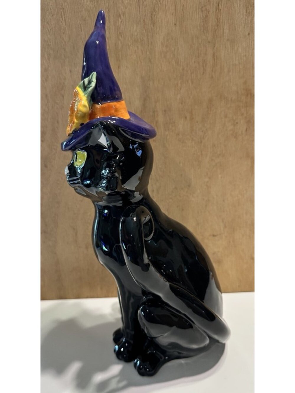 Blue Sky Clayworks Black CAT Kitten Hat Star Dangle Ceramic Halloween Figurine - Picture 4 of 8